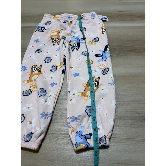 Bluey Bingo Toddler Sweatpants 3T NWT Pink Floral Joggers Bluey Pants - Picture 3 of 7